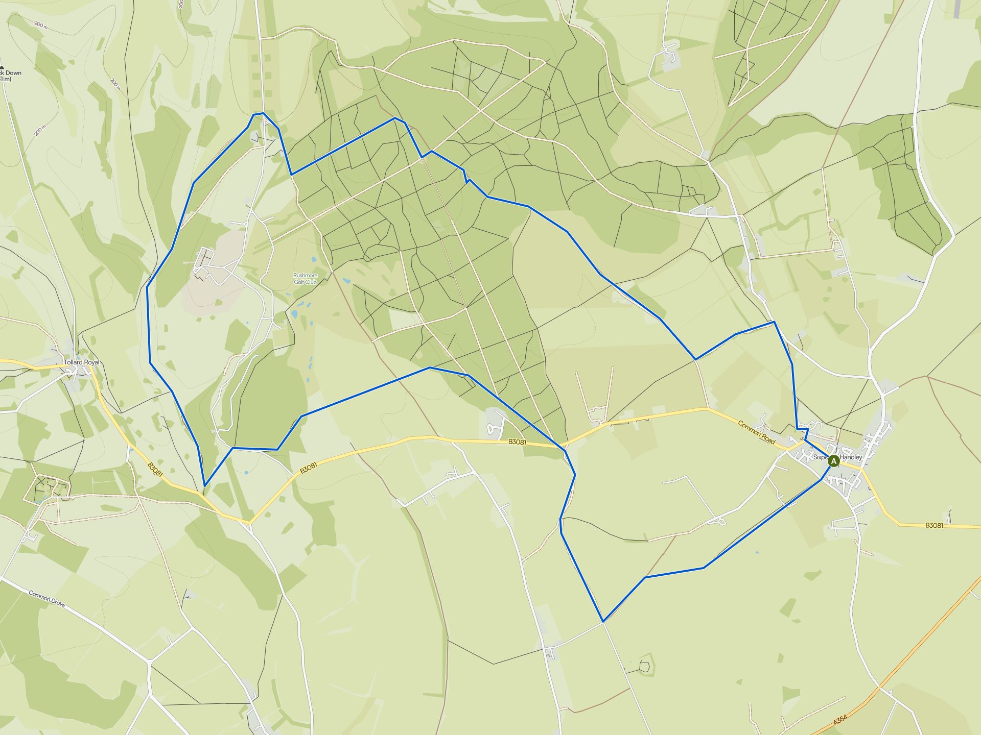 The best hikes from bus stations around Sixpenny Handley And Pentridge ...